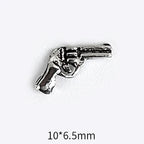 10pcs 3D Alloy Anchor Nail Charms – Gold & Silver Luxury Nail Decorations
