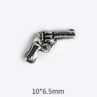 10pcs 3D Alloy Anchor Nail Charms – Gold & Silver Luxury Nail Decorations