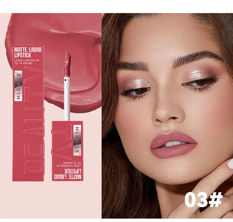 MLSMILE 6-Color Velvet Matte Lip Glaze – Waterproof, Long-Lasting, Non-Stick Lip Tint