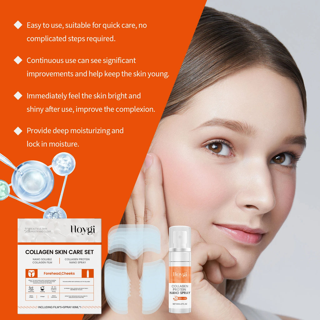 Nano Soluble Collagen Serum Spray Set – Wrinkle Repair & Skin Brightening Face Filler for Firm, Youthful Skin