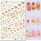 3D Butterfly & Flower Nail Art Stickers – Blue & Purple Decals for Manicure