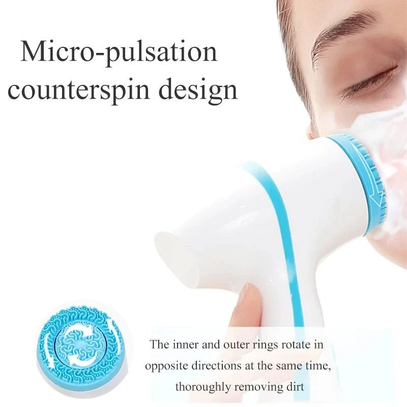 3-in-1 Ultrasonic Electric Facial Cleansing Brush – Sonic Rotating Massager & Galvanic Blackhead Remover Tool