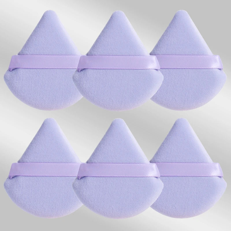 6 Pcs Triangular Makeup Sponge Puffs Soft Skin-Friendly Foundation Blenders for Home or Travel Use