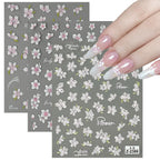 5D Spring Flower Nail Stickers – Embossed Floral Manicure Decals
