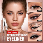 Ultra-Fine Waterproof Liquid Eyeliner Pencil – 12-Hour Smudge-Proof, Quick-Dry Black Liner for Precision Wings & Arrows
