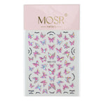 3D Aurora Shell Butterfly Nail Sticker – Pink & Purple, 8×10 cm