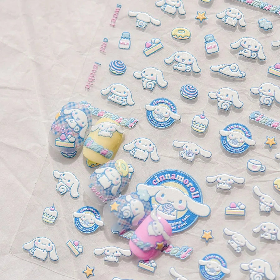 5D Anime Nail Stickers – Hello Kitty, Kuromi & Cinnamoroll