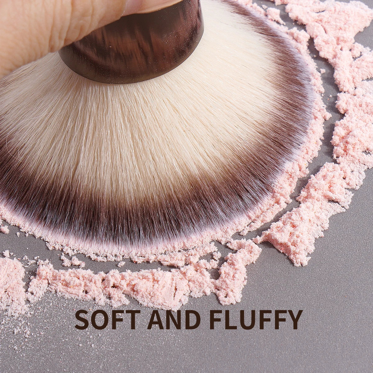 Double-Head Makeup Brush – Soft Fiber Brush for Foundation, Powder, Concealer, Blush & Bronzer Application