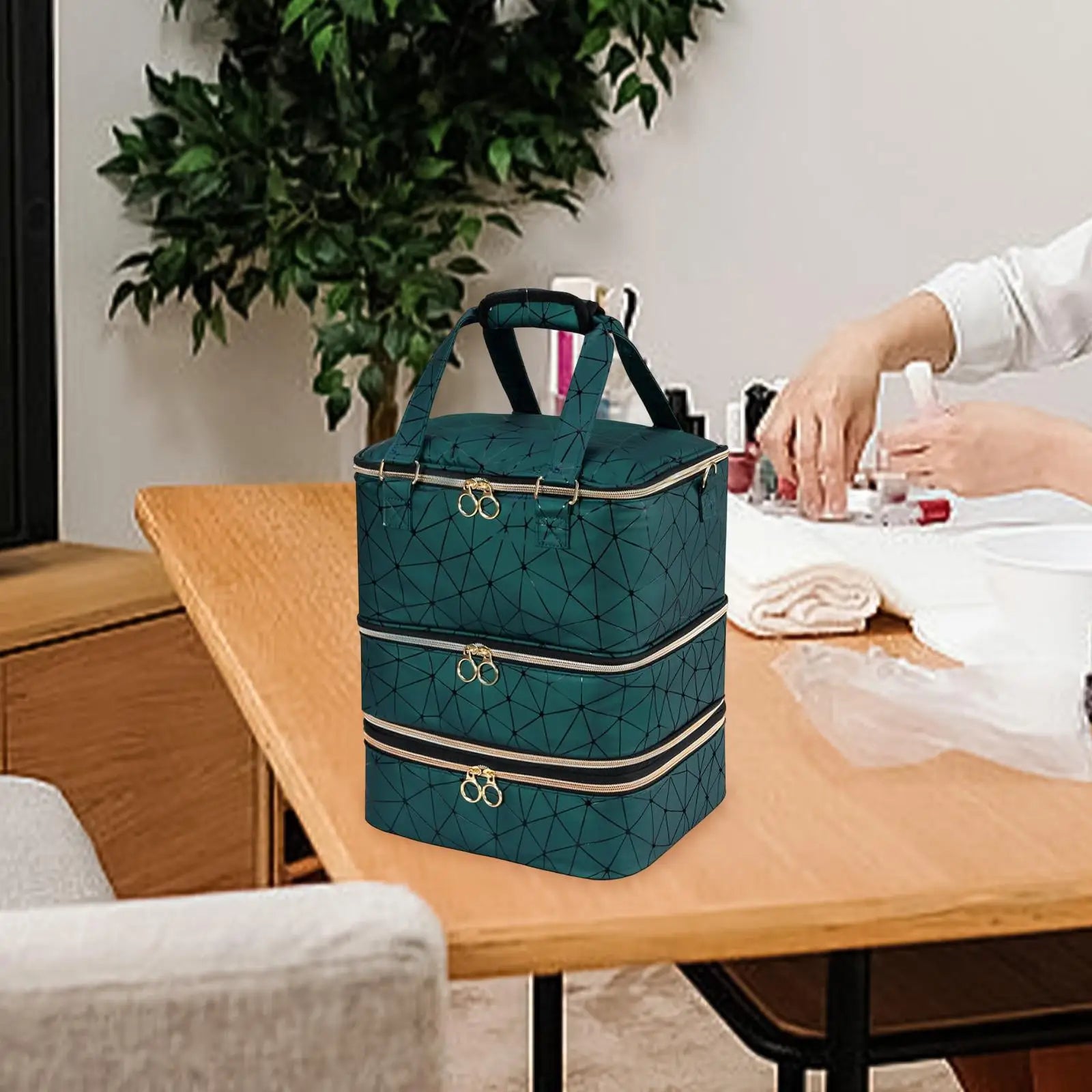 3-Layer Nail Polish Organizer Bag – Holds 84 Bottles