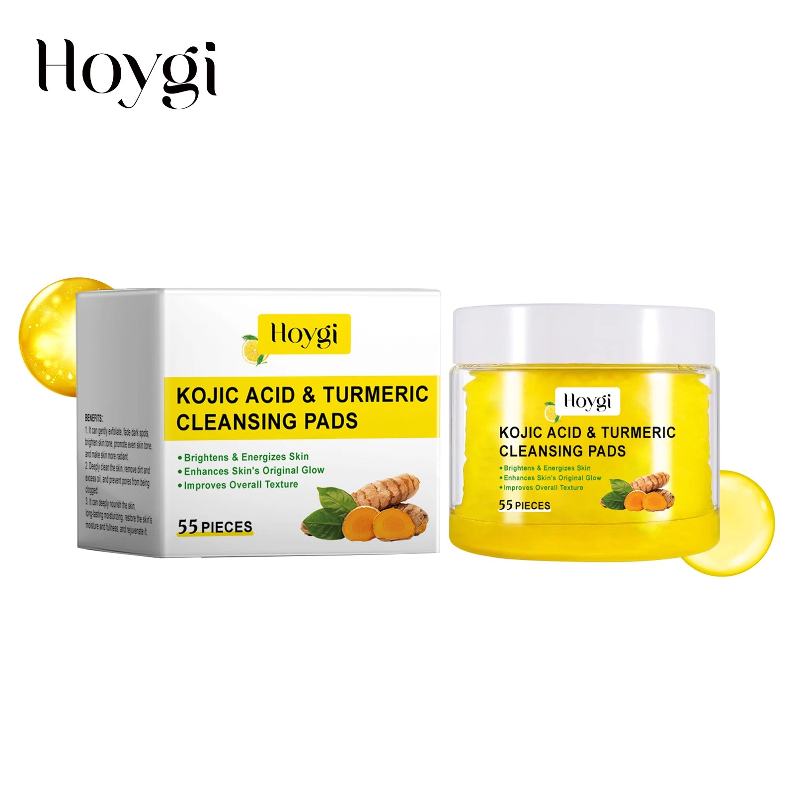 Turmeric Cleansing Pads – Exfoliating Makeup Remover & Pore Refining Face Sponge