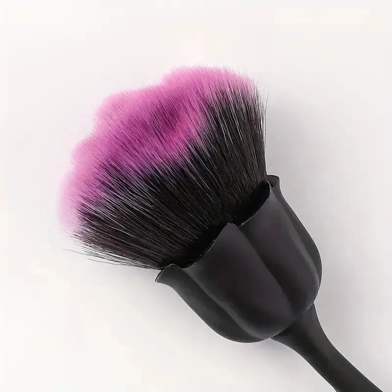 Black Rose Shaped Loose Powder Makeup Brush – Face & Nail Art Tool