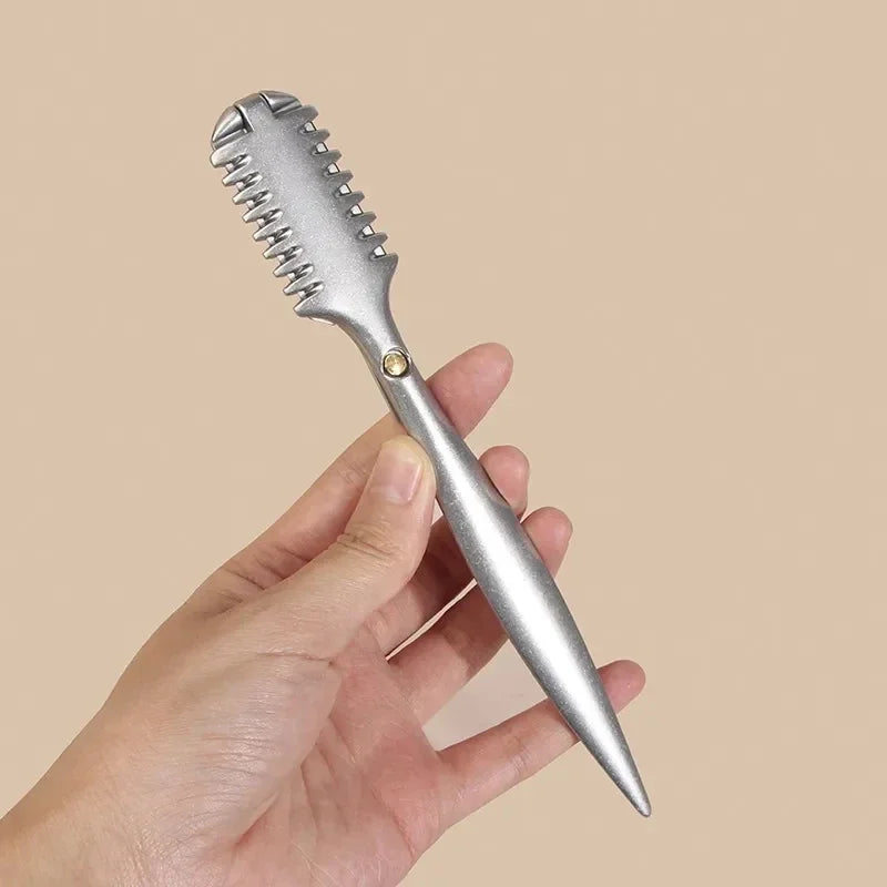 Professional Straight Razor with Rubber Handle – Removable Stainless Steel Blade