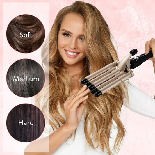 5-Barrel Hair Crimper Curling Iron – Ceramic Waver Wand with Fast Heating for All Hair Types