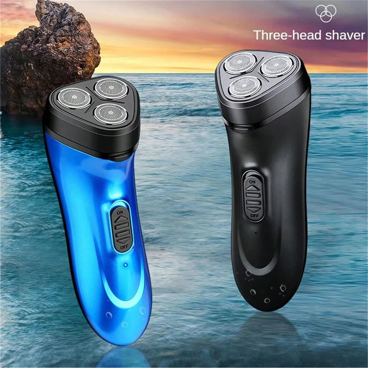 3D Floating Electric Shaver – Rechargeable Triple Blade Razor with USB Charging, Waterproof Beard Trimmer for Travel & Full-Body Use