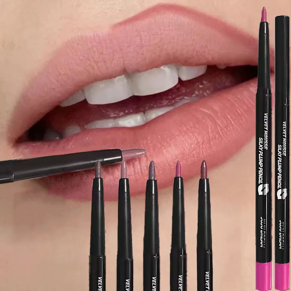Waterproof Matte Lip Liner Pencil – 5 Long-Lasting Colors, Smudge-Proof, Unisex
