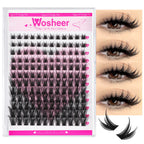 WOSHEER Natural Cluster Lashes – Volume Mixed Eyelash Extensions
