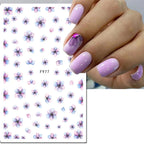 3D Floral & Butterfly Nail Art Stickers Decals