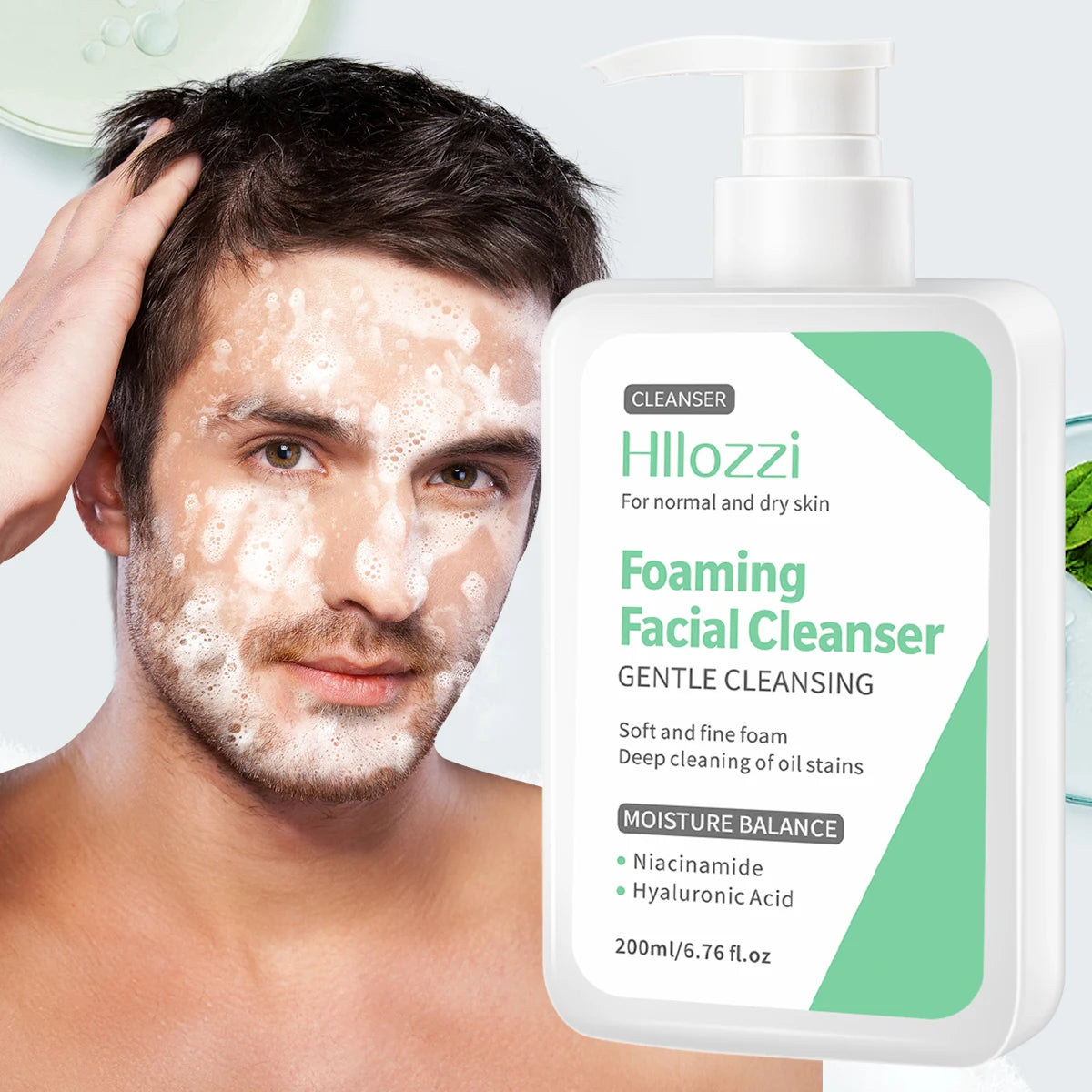 Men’s Facial Cleanser – Moisturizing, Refreshing, Oil Control, Blackhead Removal, Summer Skin Care