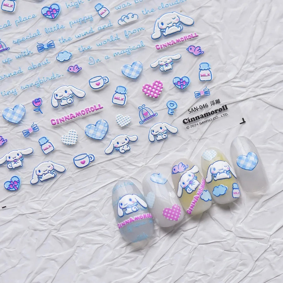 5D Anime Nail Stickers – Hello Kitty, Kuromi & Cinnamoroll