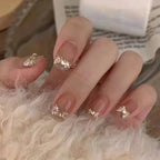 24Pc Leopard Chain Ballerina Press-On False Nails – Full Cover Reusable Tips