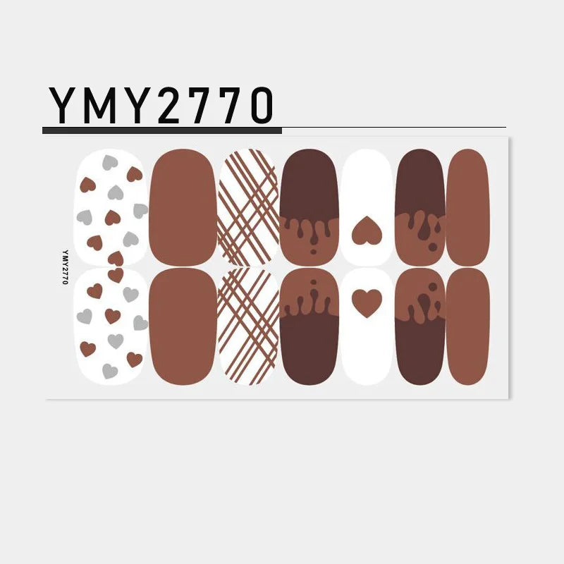Pink Self-Adhesive Nail Sticker Strips – Foil Nail Art Set