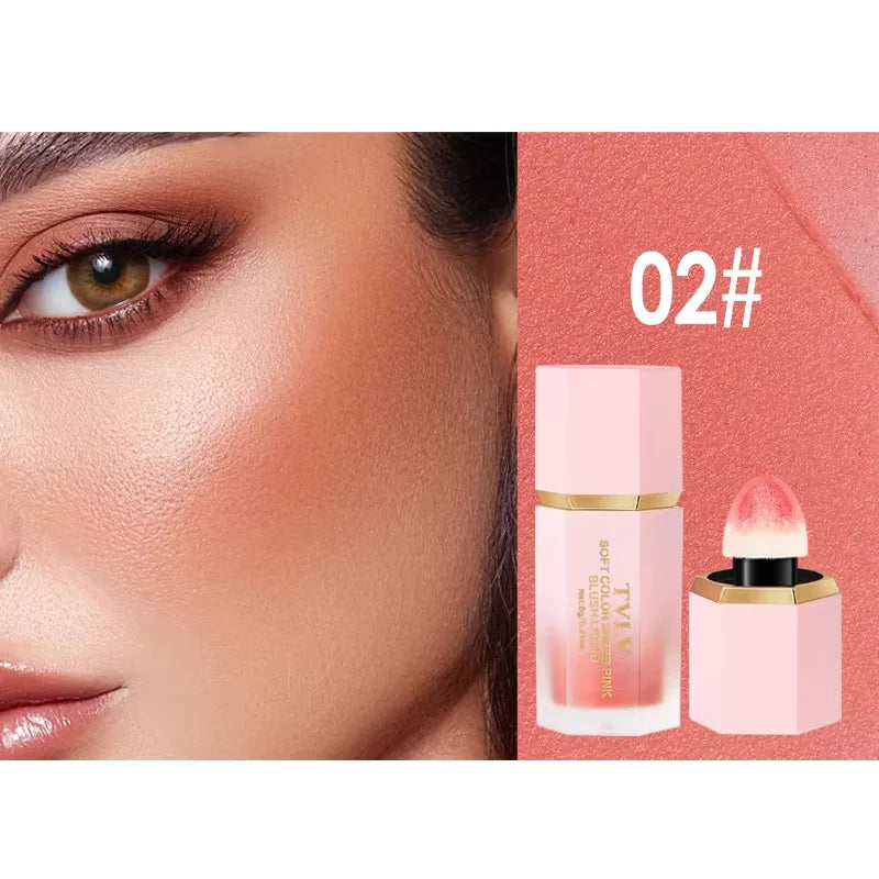 3-Color Matte Waterproof Powder Blusher with Sponge Brush