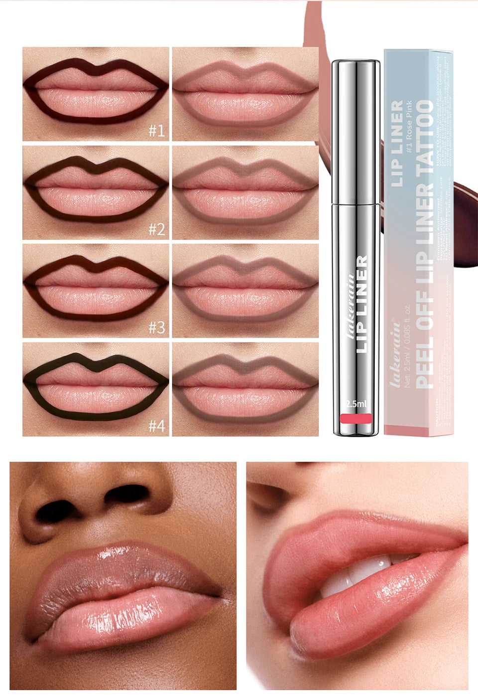 Vitamin E Waterproof Liquid Lip Liner – Long-Lasting with Hyaluronic Acid