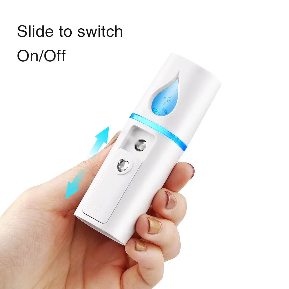 Mini Nano Mist Sprayer – USB Rechargeable Facial Steamer & Hydrating Skin Humidifier