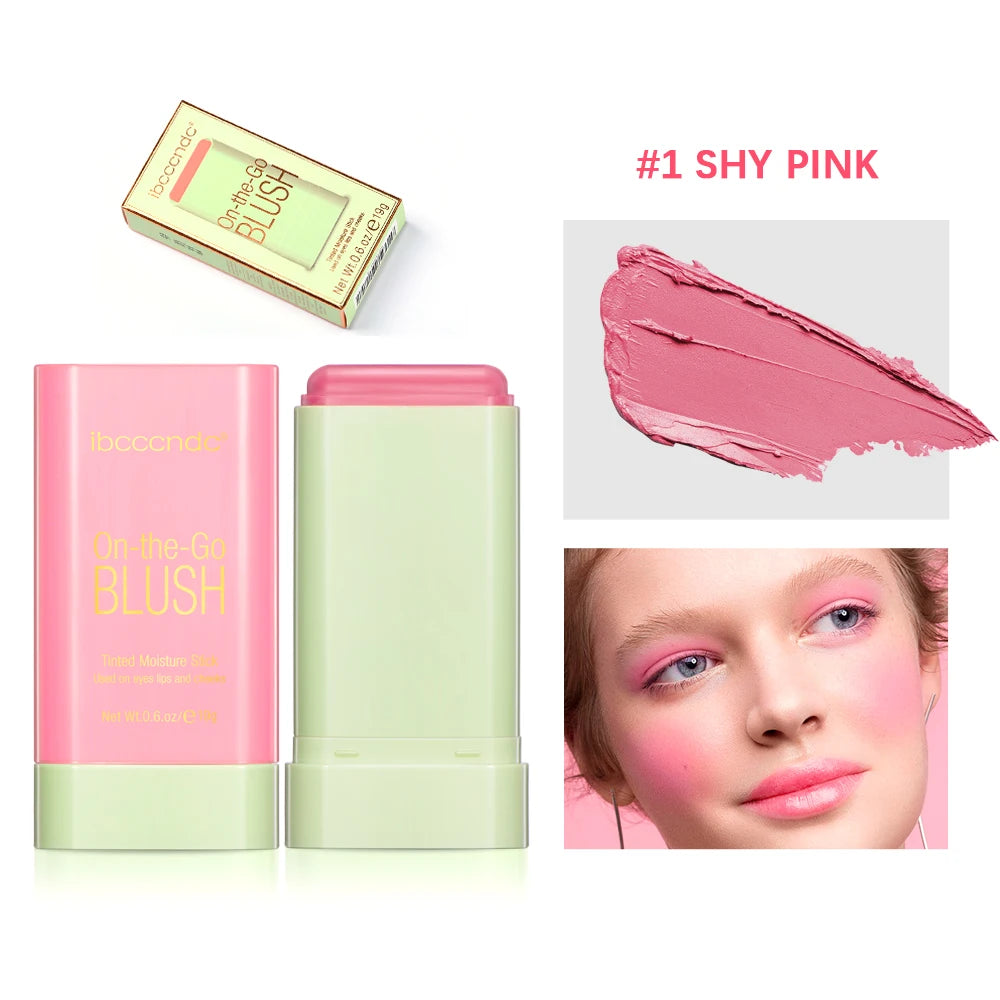 3-in-1 Tinted Moisture Blush Stick – Pink Cream Cheek, Lip & Eye Makeup Tube