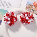 2Pcs Double Color Ribbon Flower Hairpins – Handmade Princess Hair Clips & Barrettes for Girls
