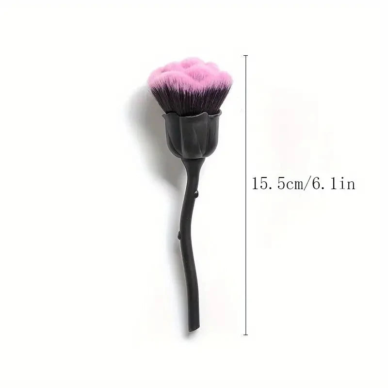 Black Rose Shaped Loose Powder Makeup Brush – Face & Nail Art Tool