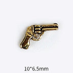 10pcs 3D Alloy Anchor Nail Charms – Gold & Silver Luxury Nail Decorations