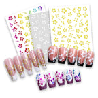 3D Y2K Hibiscus Floral Nail Stickers