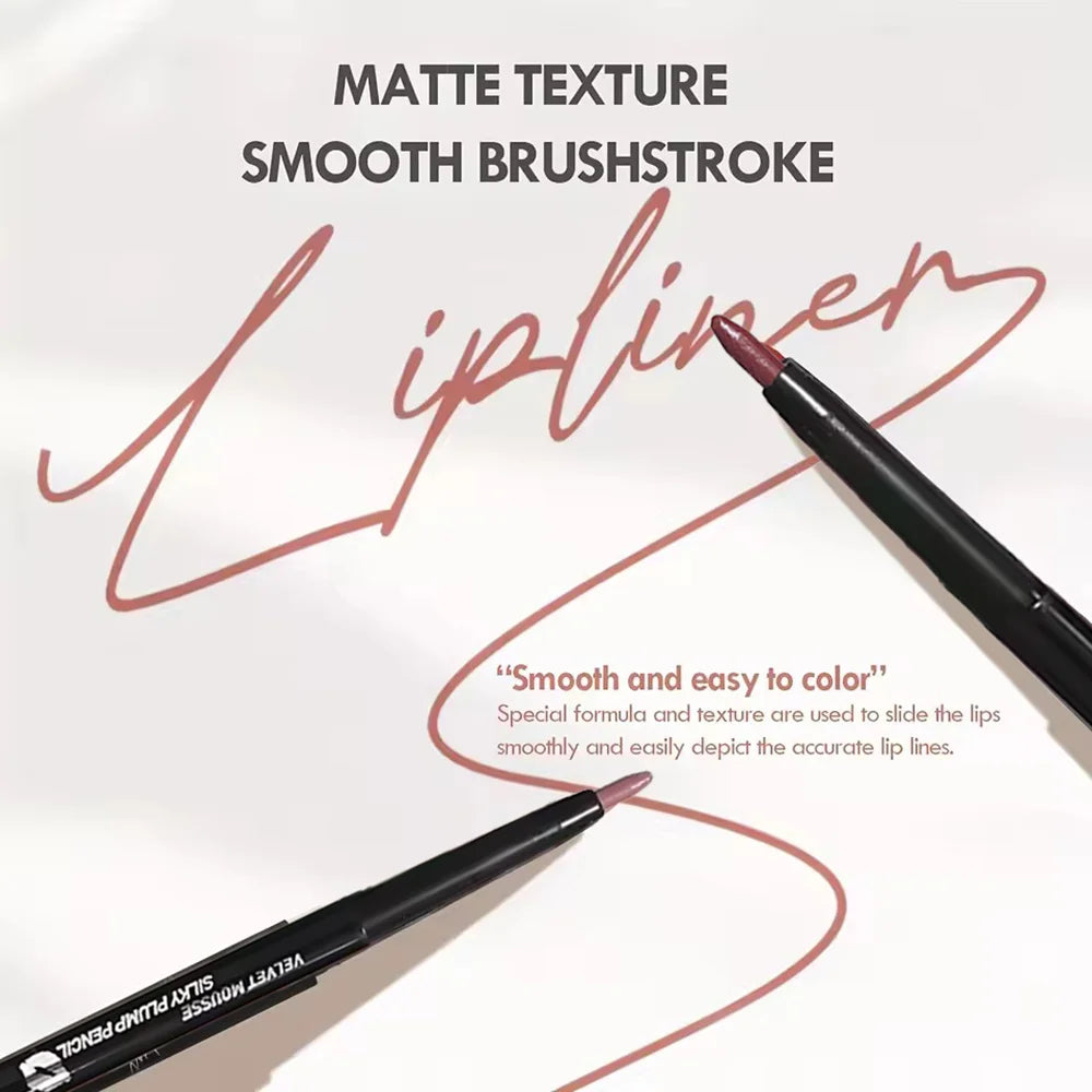 Waterproof Matte Lip Liner Pencil – 5 Long-Lasting Colors, Smudge-Proof, Unisex
