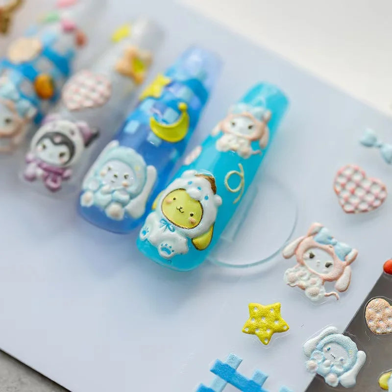 5D Little Twin Stars Nail Stickers – Sanrio Anime Decals