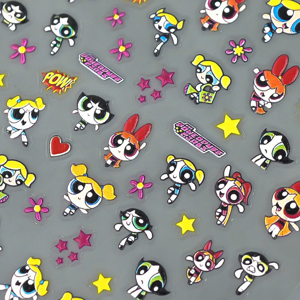 Kawaii Powerpuff Girls Nail Stickers – Cartoon Anime Nail Decals