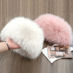 Women’s Faux Fox Fur Winter Hat – Warm Snow Ski Cap, Windproof Russian Style Ear Warmer Bonnet