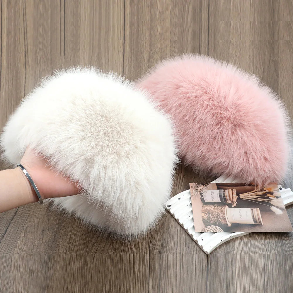 Women’s Faux Fox Fur Winter Hat – Warm Snow Ski Cap, Windproof Russian Style Ear Warmer Bonnet