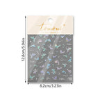 3D Summer Ocean Nail Stickers – Shell, Bubble & Dolphin Decals