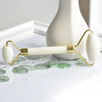 Double-Headed White Jade Facial Roller – Natural Stone Massage Tool