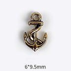 10pcs 3D Alloy Anchor Nail Charms – Gold & Silver Luxury Nail Decorations