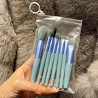 13PurpleFlower Holly Leaf Makeup Brush Set – Soft Hair Full Face Set with Powder, Highlight, Blush & Eyeshadow Brushes