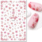 3D Y2K Hibiscus Floral Nail Stickers