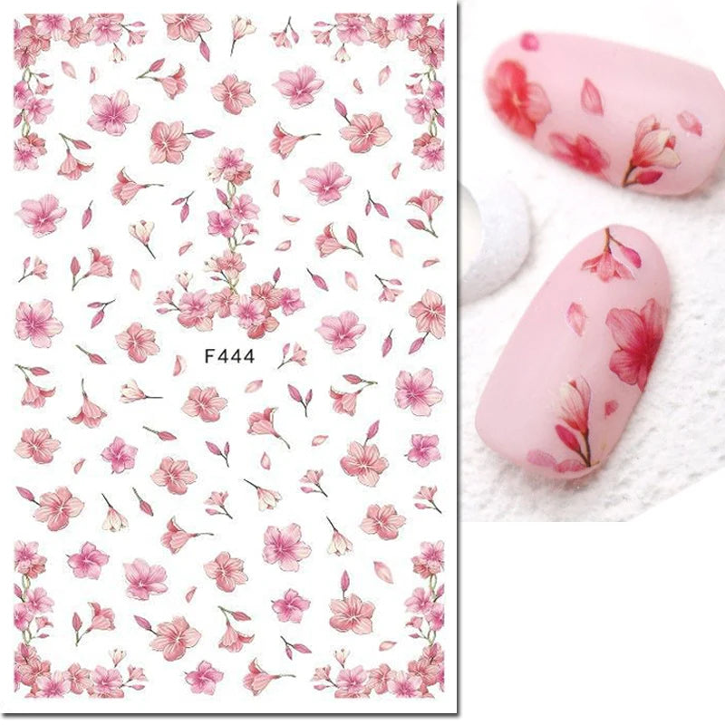 3D Y2K Hibiscus Floral Nail Stickers