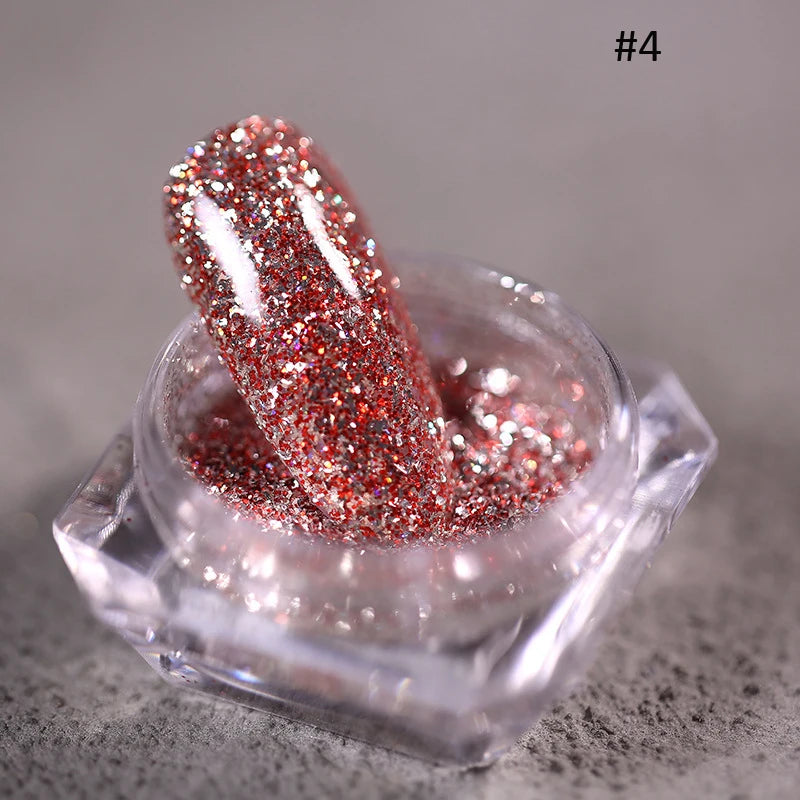 Gold Nail Mirror Glitter Powder – 50 Colors Metallic Chrome Dust Pigment for Gel Polish & Mirror Effect Manicure