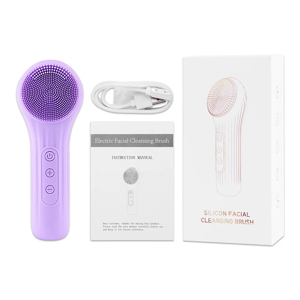 Ultrasonic Silicone Facial Cleansing Brush – Deep Pore & Blackhead Massager