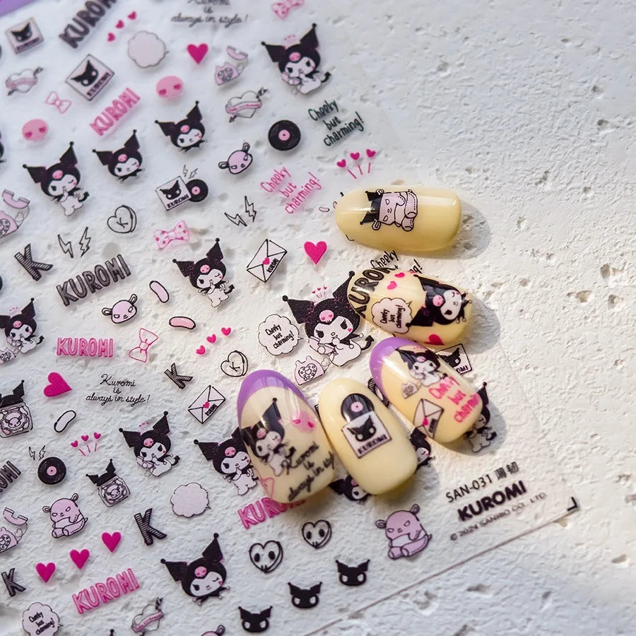 5D Anime Nail Stickers – Hello Kitty, Kuromi & Cinnamoroll