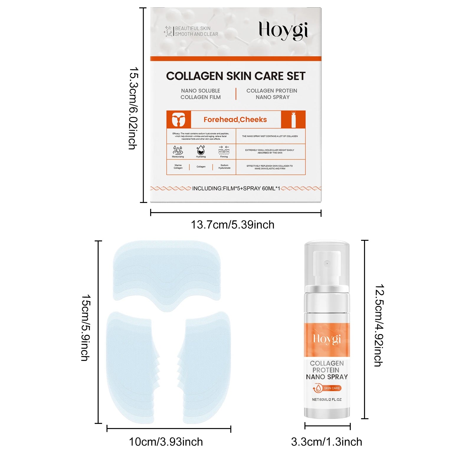 Nano Soluble Collagen Serum Spray Set – Wrinkle Repair & Skin Brightening Face Filler for Firm, Youthful Skin