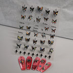 3D Aurora Shell Butterfly Nail Sticker – Pink & Purple, 8×10 cm