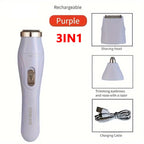 Electric Waterproof Hair Trimmer for Women – Painless Body & Facial Hair Removal